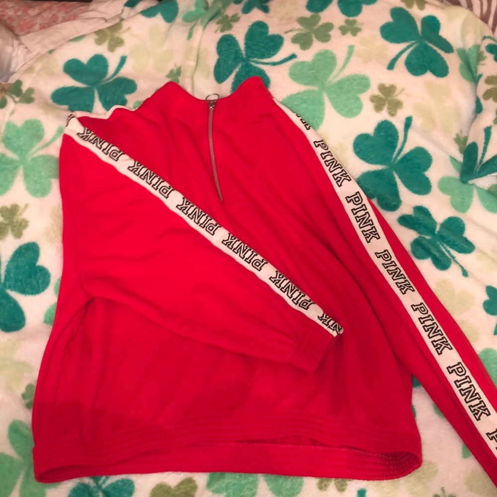 PINK oversized half zip